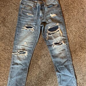 Aeropostale Men's Distressed Gray Skinny Jeans